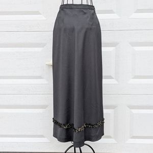 Melani Black Maxi Skirt Gold Trim Detail size 6
